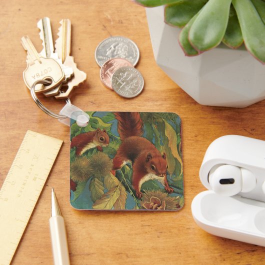  eekhoorns, boscreten, wilde dieren sleutelhanger (Bureau)