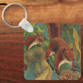  eekhoorns, boscreten, wilde dieren sleutelhanger (Voorkant)