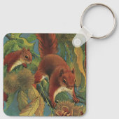  eekhoorns, boscreten, wilde dieren sleutelhanger (Achterkant)