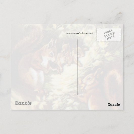  eekhoorns briefkaart (Achterkant)