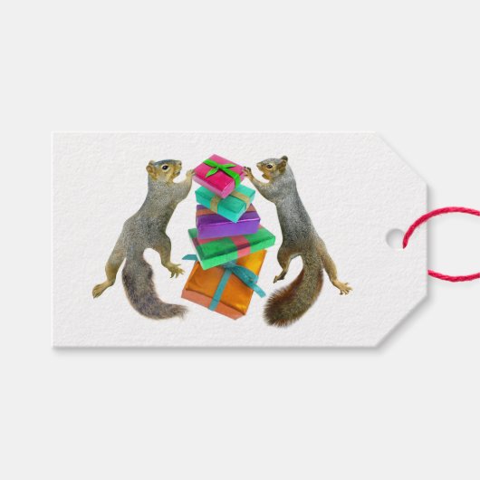 Eekhoorns Cadeaus Cadeau Labels Cadeaulabel (Voorkant (Horizontaal))