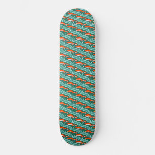 Eekhoorns die in de sneeuw springen op een kerstbo persoonlijk skateboard