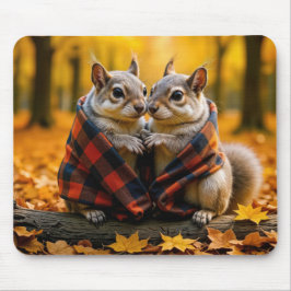 Eekhoorns die zich onder een bespeelde deken neste muismat