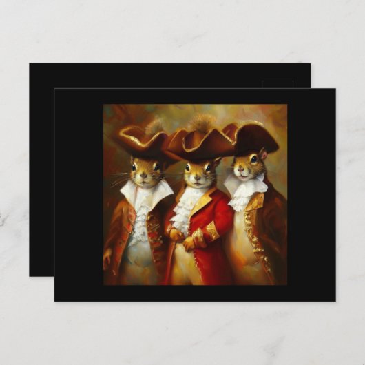 Eekhoorns Drie Musketiers Briefkaart (Voorkant / Achterkant)