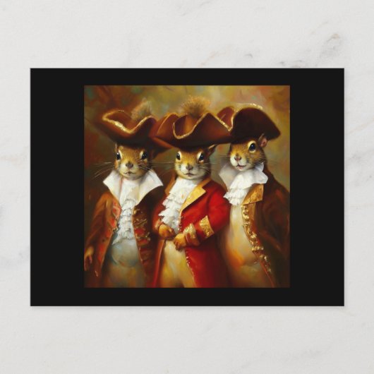 Eekhoorns Drie Musketiers Briefkaart (Voorkant)
