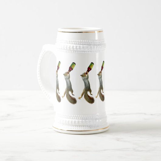 Eekhoorns Drink bietstaal Bierpul (Voorkant links)