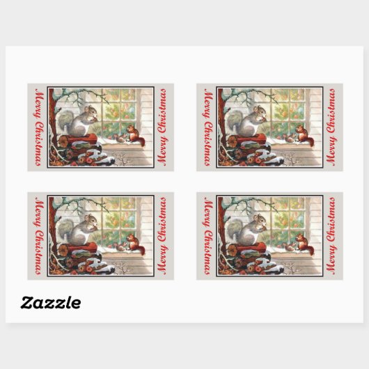 eekhoorns en Chipmunk Kerst stickers (Vel)