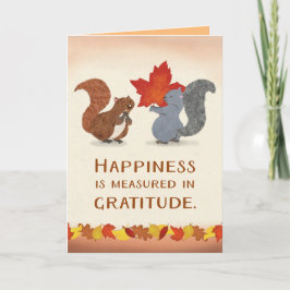 Eekhoorns en een prachtige Thanksgiving Feestdagen Kaart
