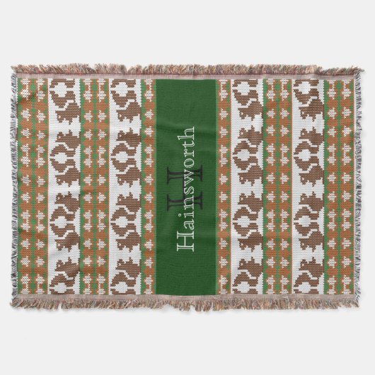 Eekhoorns en oranjers Fair Isle Monogram Deken (Voorkant)