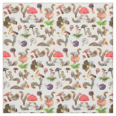 Eekhoorns en paddenstoelen Stof (Swatch)