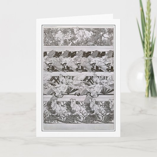 Eekhoorns en vogels van Art Nouveau Style, Mucha Kaart (Voorkant)