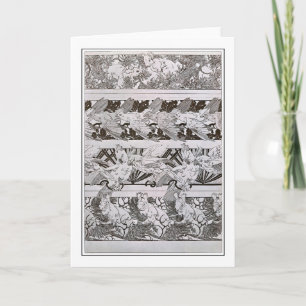 Eekhoorns en vogels van Art Nouveau Style, Mucha Kaart