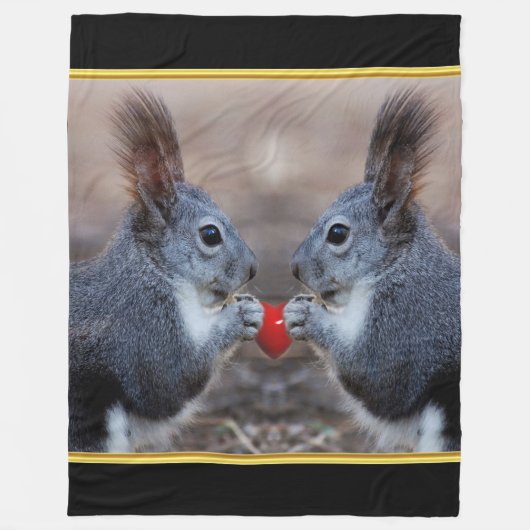 Eekhoorns Fleece Deken (Voorkant)