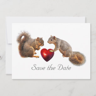 Eekhoorns Hart Save the Date Kaart