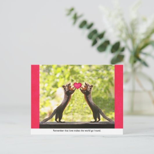Eekhoorns in de liefde briefkaart (Staand voorkant)