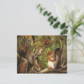 Eekhoorns in een kastanjeboom schilderij briefkaart (Staand voorkant)