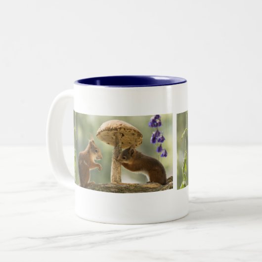 Eekhoorns in paddenstoelen Mok (Voorkant links)