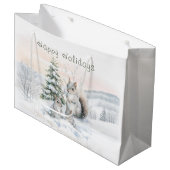 Eekhoorns in winterbos  groot cadeauzakje (Voorkant Gekanteld)