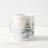 Eekhoorns in winterbos koffiemok (Voorkant links)