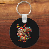Eekhoorns Kerstlichtjes Grappig Kerst Eekhoorn Lie Sleutelhanger (Voorkant)