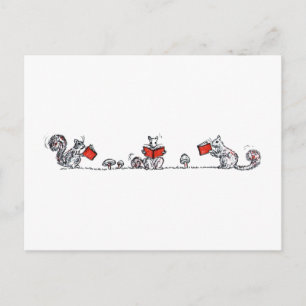  eekhoorns leesboeken briefkaart