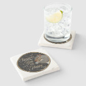 Eekhoorns maken me gelukkig - eekhoorntje stenen onderzetter (Zijkant)