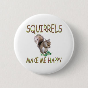 Eekhoorns maken me gelukkig ronde button 5,7 cm