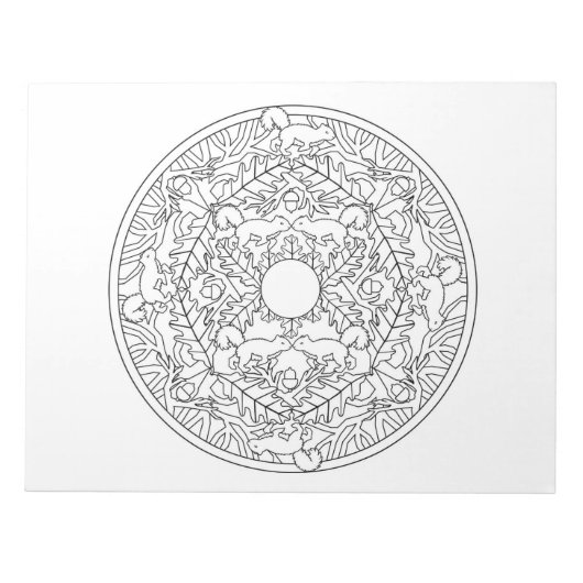 Eekhoorns Mandala Colour Book Pad Notitieblok (Voorkant)