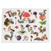Eekhoorns met champignons Gift Bag Groot Cadeauzakje (Voorkant)