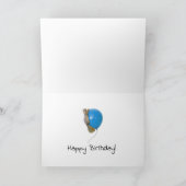 Eekhoorns met hoorns en ballonnen Verjaardag Kaart (Binnen)