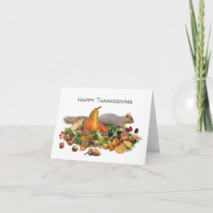 Eekhoorns met Kastanjes Thanksgiving Kaart