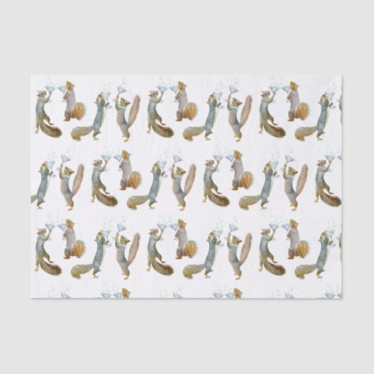 Eekhoorns met Martinis Tissue Paper Tissuepapier (Voorkant)