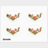 Eekhoorns met Mushroom Heart Stickers (Vel)