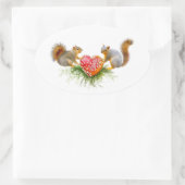 Eekhoorns met Mushroom Heart Stickers (Tas)