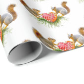 Eekhoorns met Paddestoel Hart Wrapping Papier (Rol Hoek)
