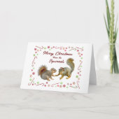 Eekhoorns met Pepermunt Snoep Kerst Kaart (Voorkant)