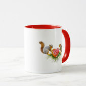 Eekhoorns met Red Mushroom Heart Mok (Voorkant rechts)