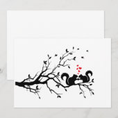 Eekhoorns met rode harten op tak (Voorkant / Achterkant)