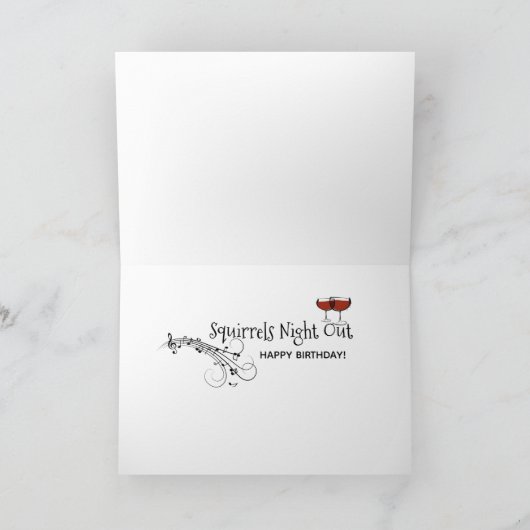 Eekhoorns Night Out Verjaardag Kaart (Binnen)