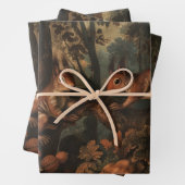 Eekhoorns - olieverfstijl inpakken cadeaupapier (In situ)