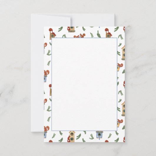 Eekhoorns op Birdhouse Holiday Bedankkaart (Achterkant)