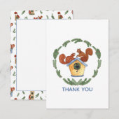 Eekhoorns op Birdhouse Holiday Bedankkaart (Voorkant / Achterkant)