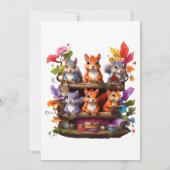 Eekhoorns op een houten boekenplank kaart (Achterkant)