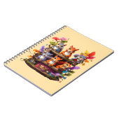 Eekhoorns op een houten boekenplank notitieboek (Linkerzijde)