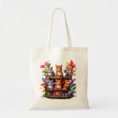 Eekhoorns op een houten boekenplank tote bag (Voorkant)