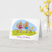 Eekhoorns op een Verjaardag Achter elkaar van de Kaart (Gele Bloem)