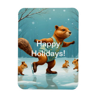 Eekhoorns op ijs magneet