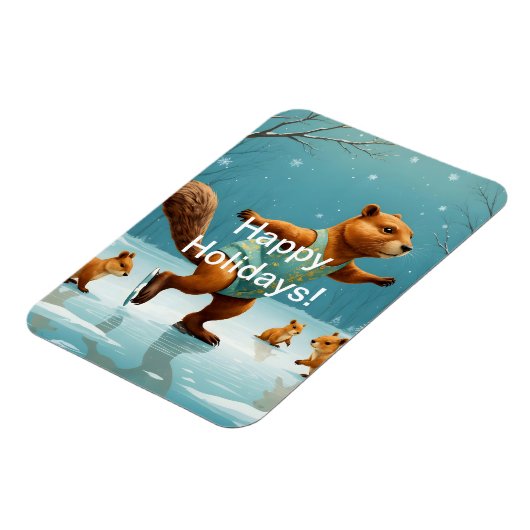 Eekhoorns op ijs magneet (Linkerzijde)