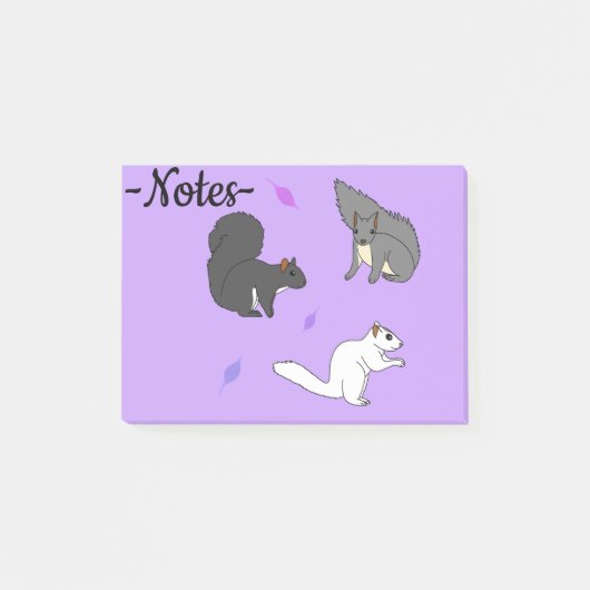 Eekhoorns Paars Post-it® Notes (Voorkant)