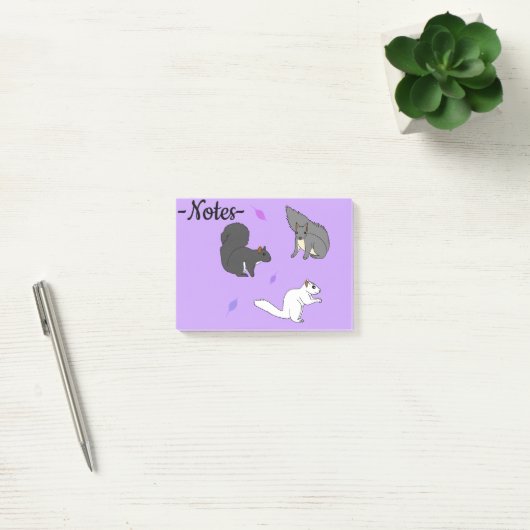 Eekhoorns Paars Post-it® Notes (Kantoor)